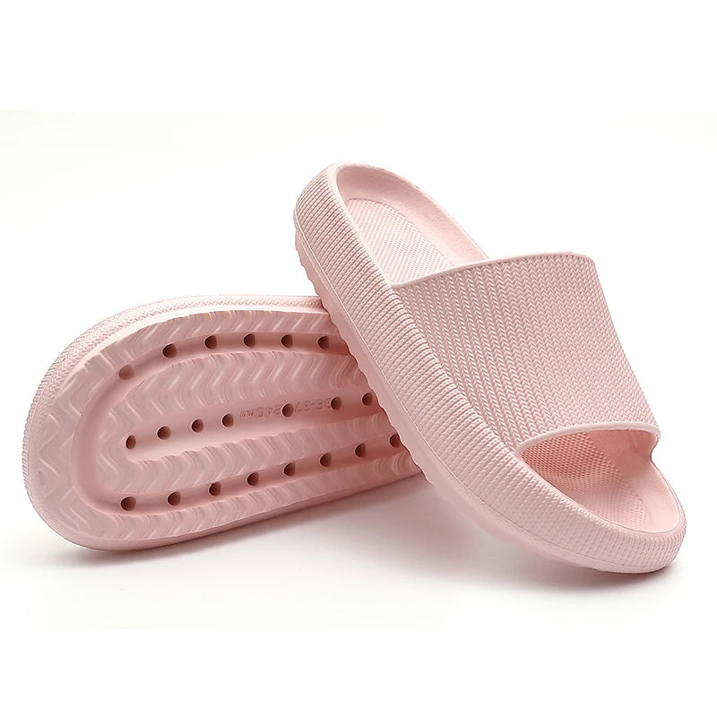 Cloud Cushion Slides Fashion Women Summer Soft Slippers Thick Platform Bathroom Home Men Indoor Non-Slip Anti-Slip Female