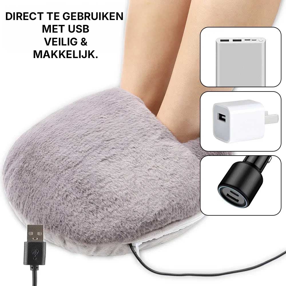 Elektrische Voetverwarmer met veilige USB aansluiting