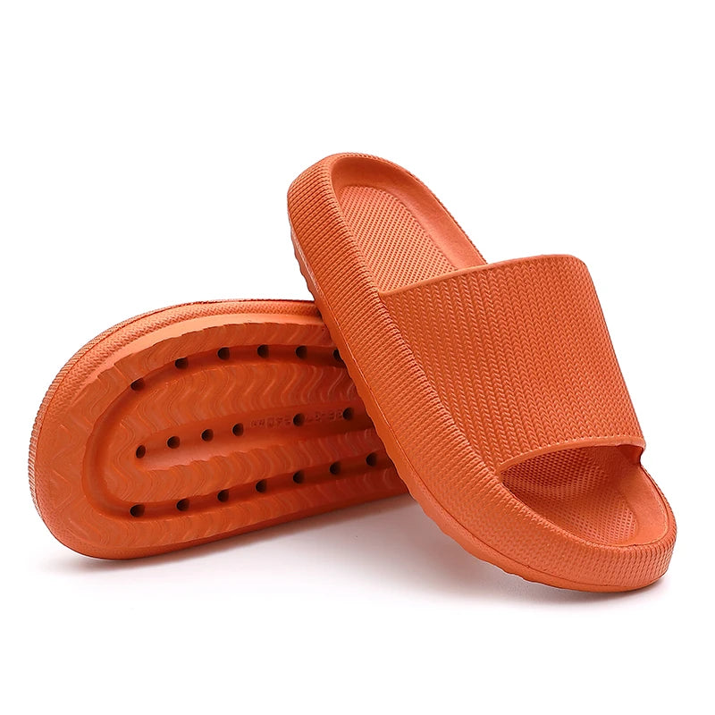 Cloud Cushion Slides Fashion Women Summer Soft Slippers Thick Platform Bathroom Home Men Indoor Non-Slip Anti-Slip Female