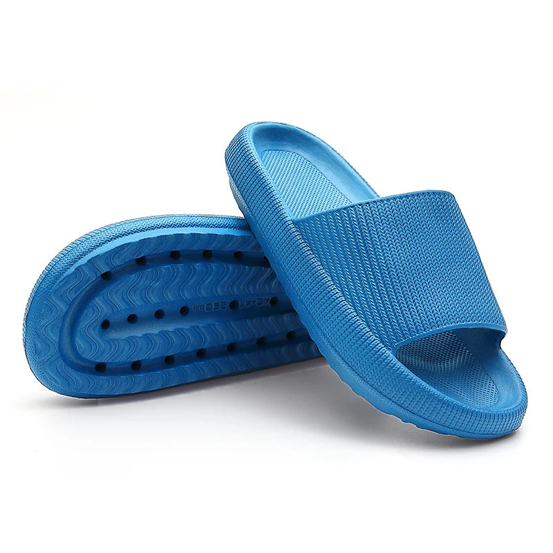 Cloud Cushion Slides Fashion Women Summer Soft Slippers Thick Platform Bathroom Home Men Indoor Non-Slip Anti-Slip Female