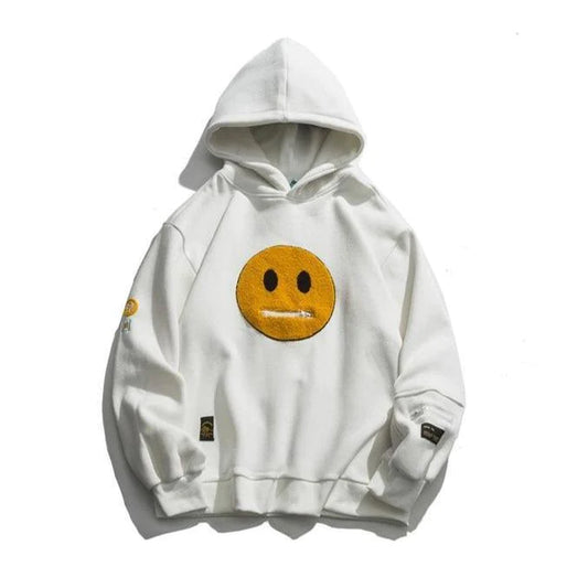 Smiley Face Zipper Pocket Hoodie | Streetwear Skater Fashion met Emoji